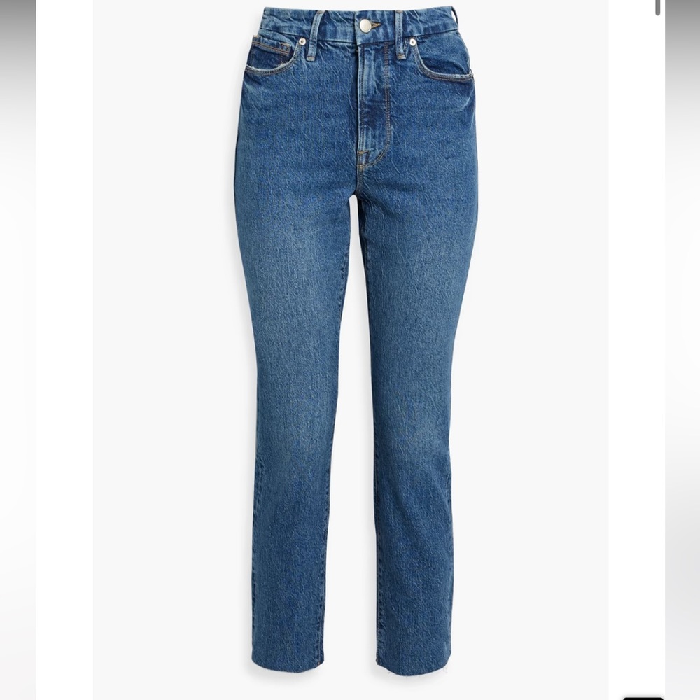 NEW Good American Good Classic Raw Hem Blue jeans | Size 14 / 32